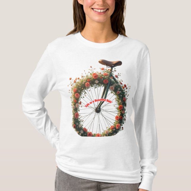 Bevackert Ride Blommigt Bike Shirt T (Framsida)