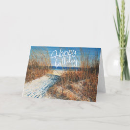 Bevackert Sand Dunes Beach Painting Grattis på föd Kort