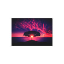 Bevackert Sunset Träd Silhouette Nature Ligcape