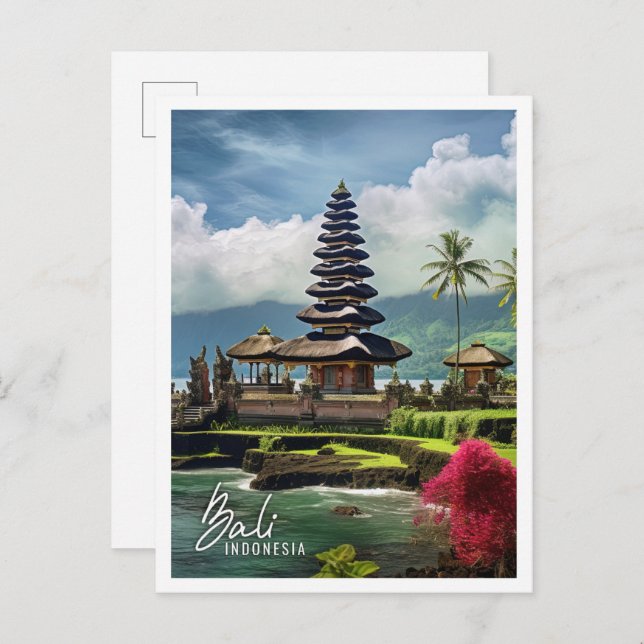 Bevackle Temple Bali Indonesia Vykort (Fram/baksida)