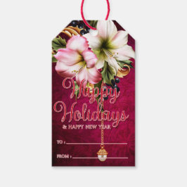Bevackra Amaryllis Glad helg Gott nytt år Presentetikett