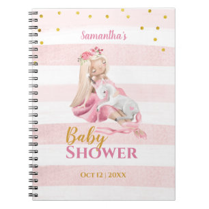 Bevackra Ballerina Unicorn Baby Shower Guest Bok Anteckningsbok