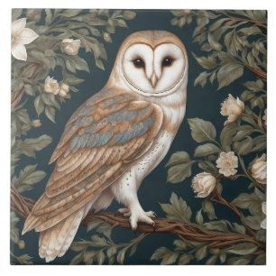 Bevackra Barn Uggla William Morris Inspired Kakelplatta