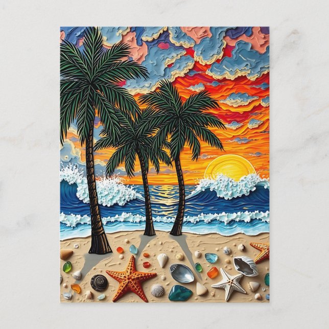 Bevackra Beachy Lycklig | Satt Hi Vykort (Framsida)