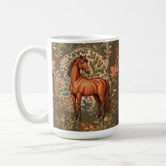 Bevackra Brown Horse William Morris Inspired Kaffemugg (Vänster)