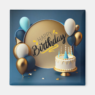 Bevackra Cake Grattis på födelsedagen presenterar Magnet