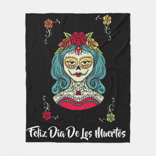 Bevackra Catrina Feliz Día de Muertos Fleecefilt