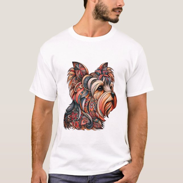 Bevackra Colorful Yorkshire Terrier T Shirt (Framsida)