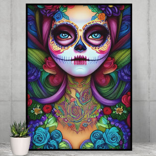 Bevackra Día de los Muertos Woman Poster
