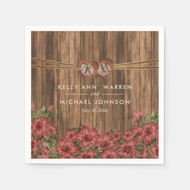 Bevackra Dusty Ro Lily Flowers Pappersservett (Framsidan)