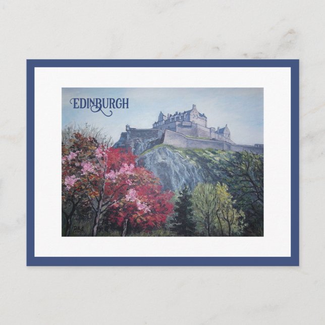 Bevackra Edinburgh Castle bonnie Scotland art Vykort (Framsida)
