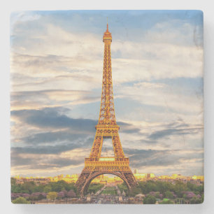 Bevackra Eiffel Torn Paris Frankrike Stenunderlägg