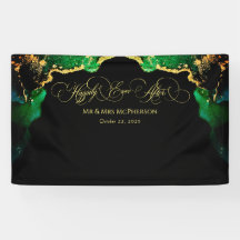 Bevackra Emerald Black Guld Bröllop Backdroppe