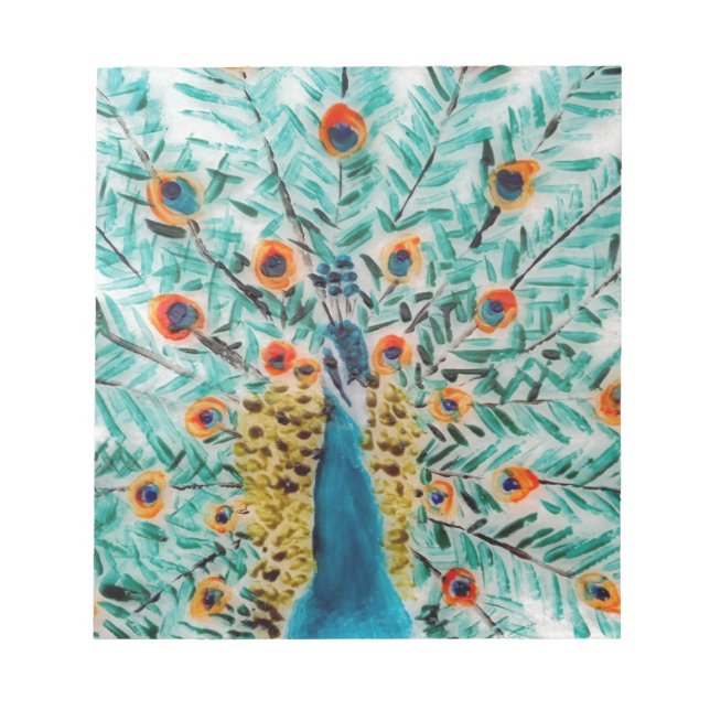 Bevackra Emerald Grönt Turcos Peacock Anteckningsblock (Framsida)