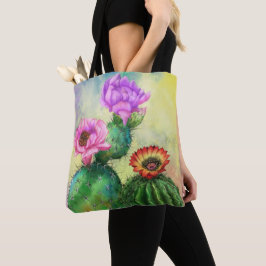 Bevackra Färg Cactus Flowers Tote Bag Tygkasse