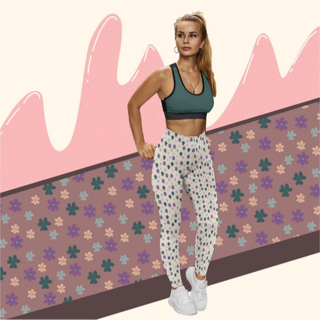 Bevackra Flowers Mönster Leggings (Skapare uppladdad)