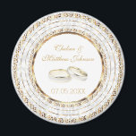 Bevackra Golden Bröllop Bands Magnet<br><div class="desc">Bröllopsdagens favoritmagnet. En Bröllopsdag från redot Bride and Groom för att anpassa sig. ⭐ Produkten är 100 % Anpassade. Grafik och/eller text kan läggas till, tas bort, flyttat, storleksändras, bytas runt, roteras osv. ⭐ (Ändra storlek på eller flytta grafik om det behövs innan du beställer) 99 % av mina designer...</div>