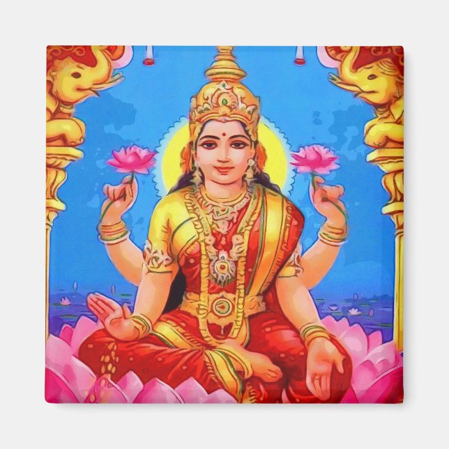 Bevackra Golden Lakshmi Diwali Goddess Magnet (Framsidan)