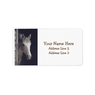 Bevackra Grått Mare Horse Adress Adressetikett