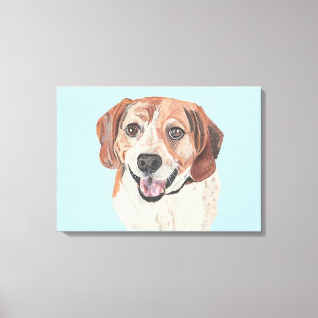 Bevackra Hand plockade Beagle Canvas Art (Framsida)