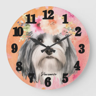 Bevackra Havanese Hund Stor Klocka