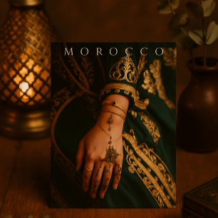Bevackra Henna Mönster Marocko Marrakesh Vykort