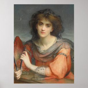 Bevackra Luna måne guddess Charles Edward Hallé Poster
