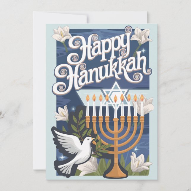 Bevackra Lycklig Hanukkah Julkort (Framsida)