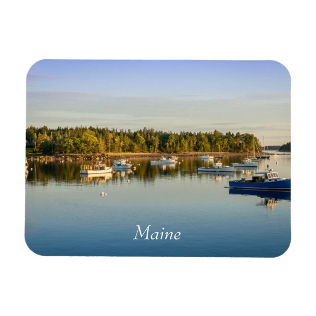 Bevackra Maine kusten sunset Magnet (Horisontell)