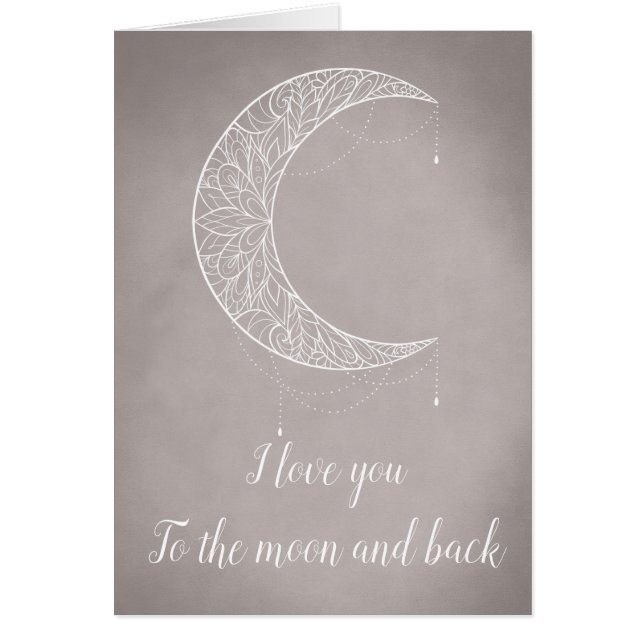 Bevackra Mandala Crescent Måne Design Mönster Hälsningskort (Framsidan)