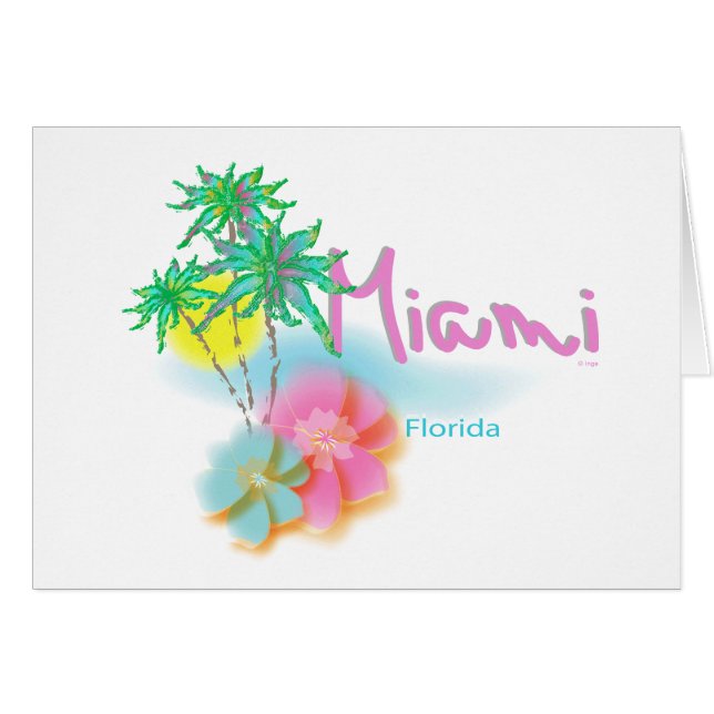 Bevackra Miami Beach Florida Hälsningskort (Framsidan Horizontal)