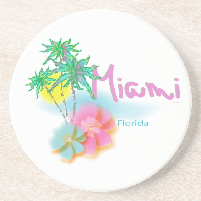 Bevackra Miami Florida Underlägg Sandsten (Framsidan)
