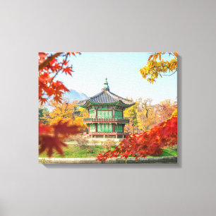 Bevackra Pagoda Gyeongbokgung Seoul Sydkorea Canvastryck