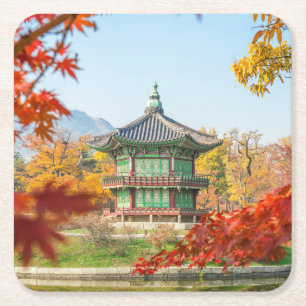 Bevackra Pagoda Gyeongbokgung Seoul Sydkorea Underlägg Papper Kvadrat