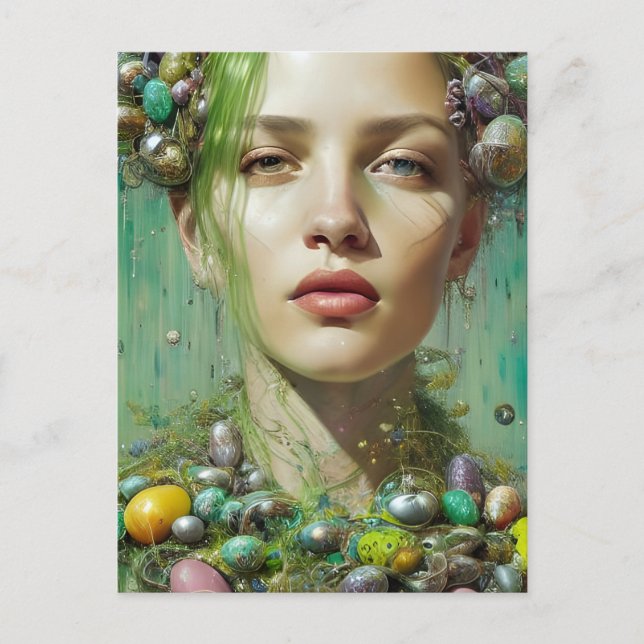 Bevackra Påsk Goddess Vykort (Framsida)