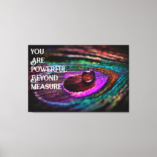 Bevackra Peacock Feather Vatten Droplet Canvastryck