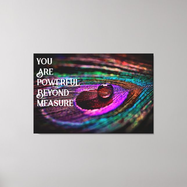 Bevackra Peacock Feather Vatten Droplet Canvastryck (Framsida)