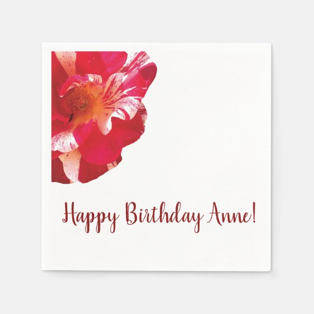 Bevackra röd ros Cocktail Napkin Pappersservett (Framsidan)