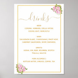 Bevackra Rosa ros Drinks Menú Poster