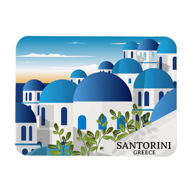 Bevackra Santorini Greece Photo Magnet (Horisontell)