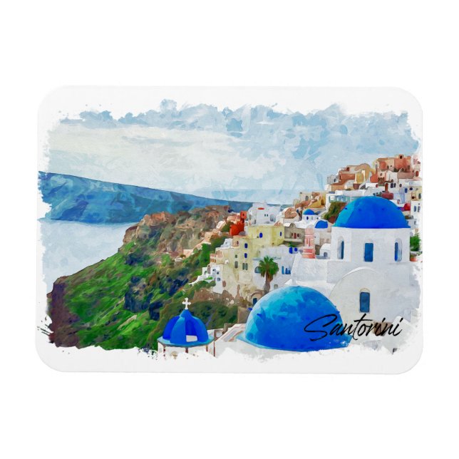 Bevackra Santorini Greece Scenery Travel Magnet (Horisontell)