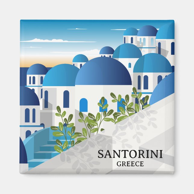 Bevackra Santorini Grekland Magnet (Framsidan)