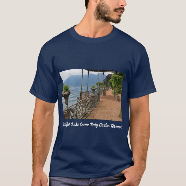 Bevackra Sjö Como Italien Garden Terrace T Shirt (Framsida)