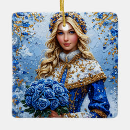 Bevackra Snö Maiden Julgransprydnad Keramik