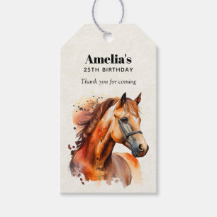 Bevackra Sorrel Horse Porträtt Birthday Tack Presentetikett