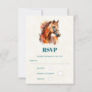 Bevackra Sorrel Horse Porträtt Bröllop OSA Kort