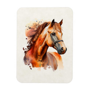Bevackra Sorrel Horse Porträtt Magnet