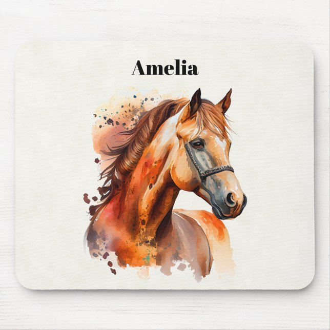 Bevackra Sorrel Horse Porträtt Musmatta (Framsidan)