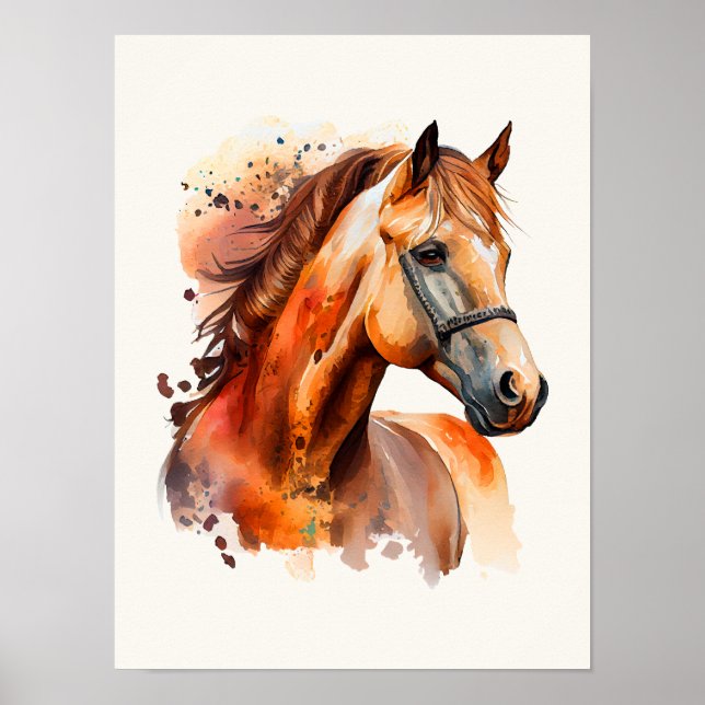 Bevackra Sorrel Horse Porträtt Poster (Framsidan)