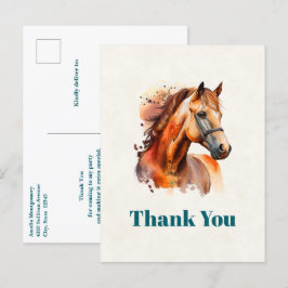 Bevackra Sorrel Horse Porträtt Tack Vykort